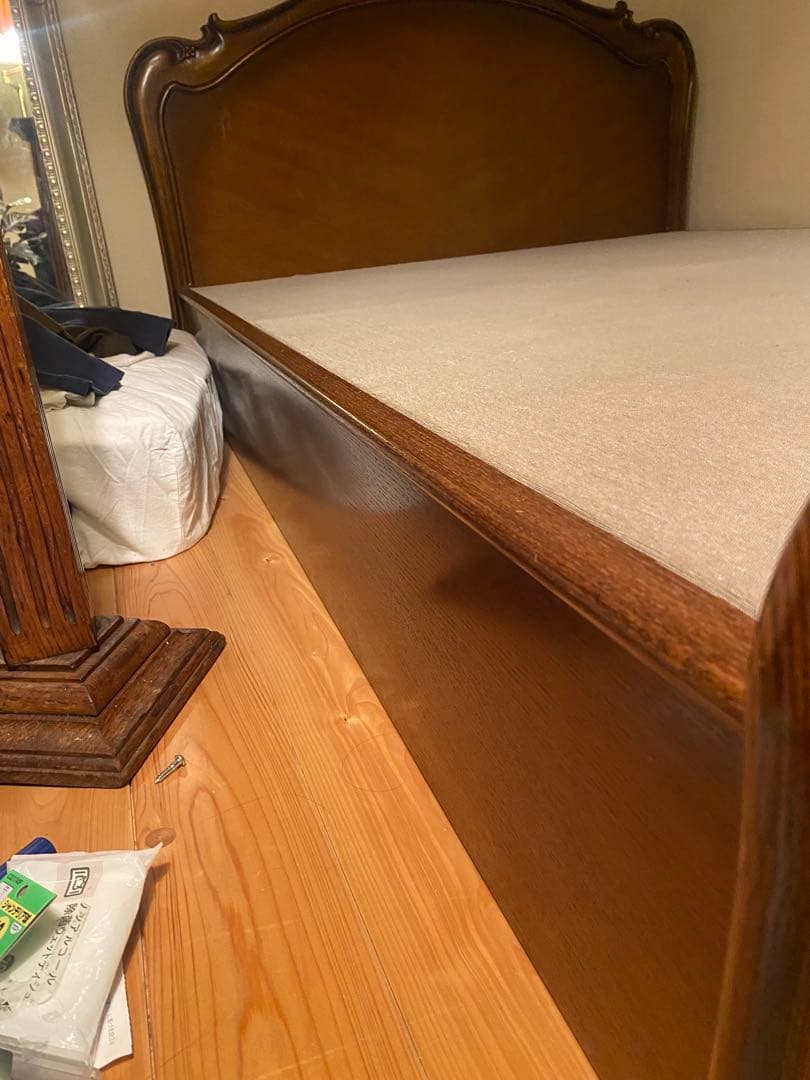 -antique-ベッドフレーム 木製 ヴィンテージ ロココ フレンチ レトロ