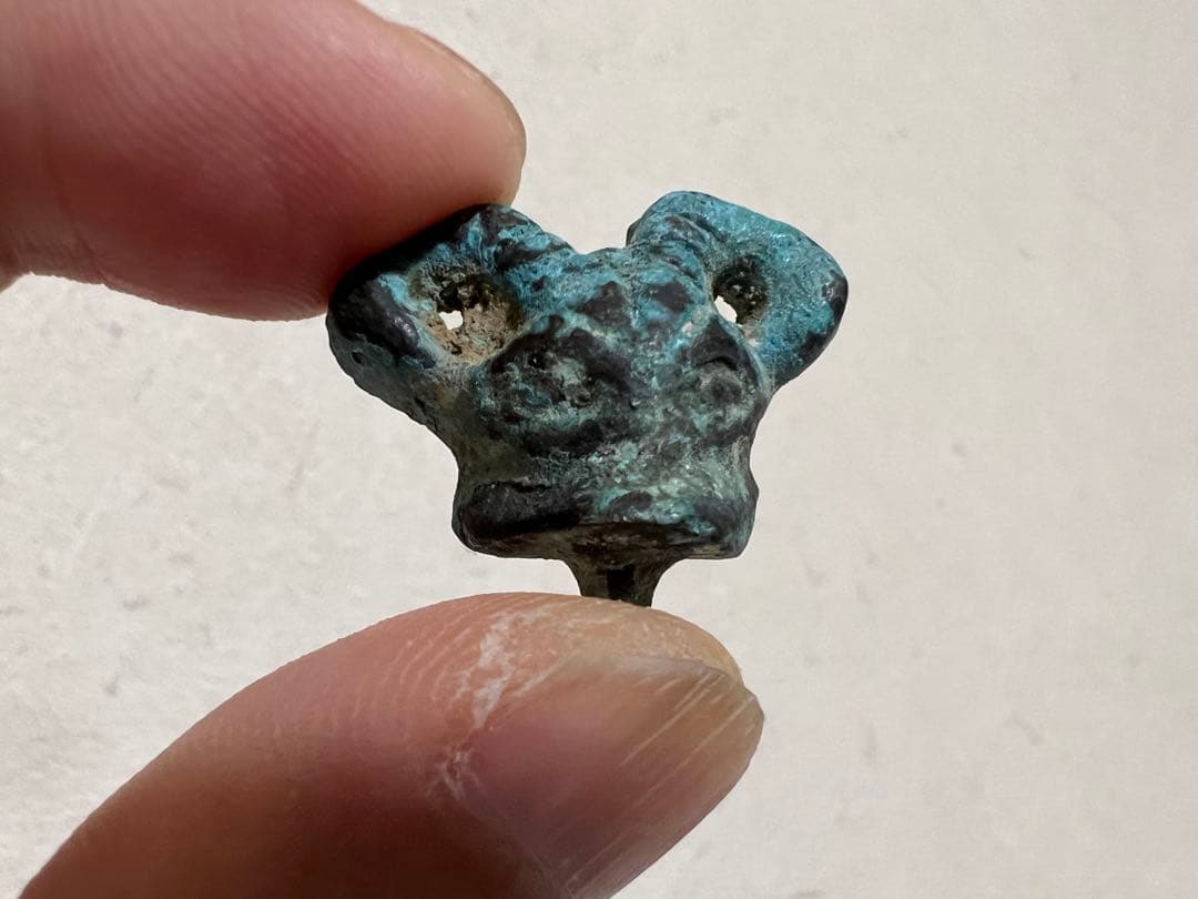 中国 青銅器 三星堆 長江文明 動物頭部 四川省 蜀 発掘 出土 骨董 古美術