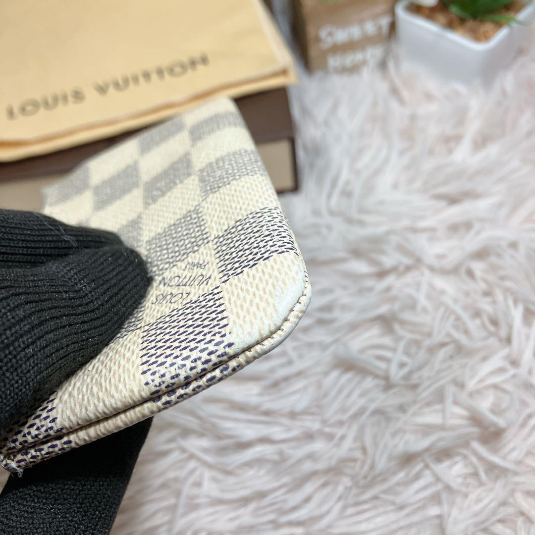 ！美品！ ルイヴィトン ダミエ アズール ポシェットクレ ケース 小銭入れ