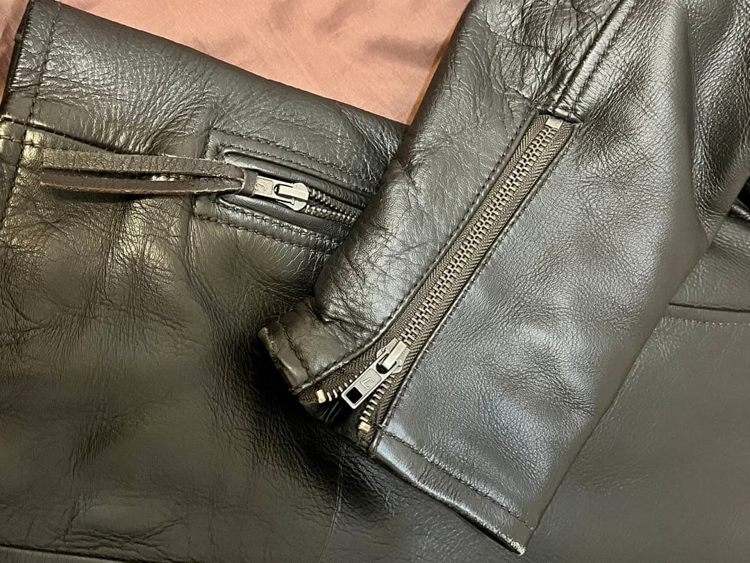 肉厚 牛革 Lugoo Leathers ブラックレーベル シングルライダース