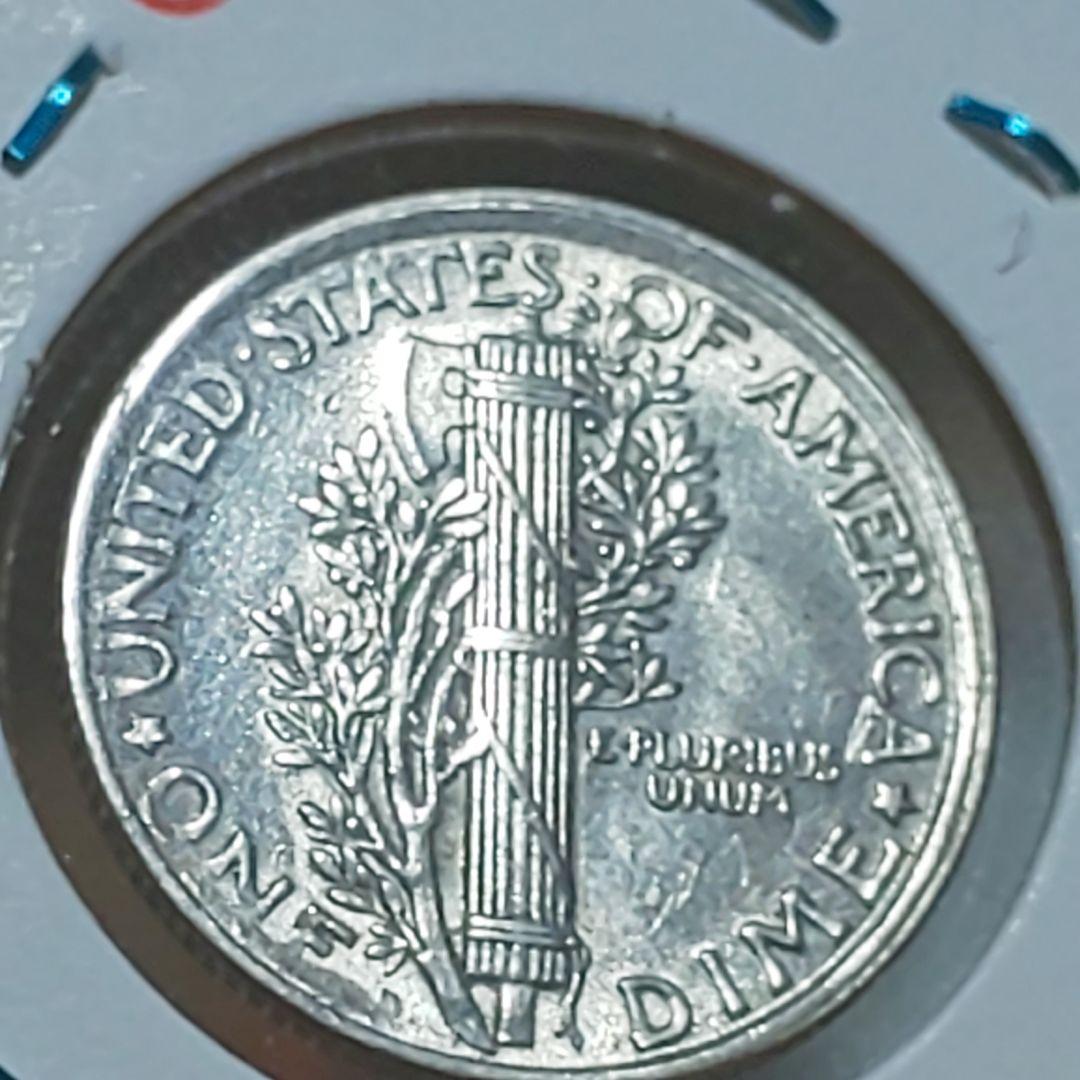 「1921年-D 」マーキュリー・ダイム 銀貨 【フルステップ・バンズ】【美品】