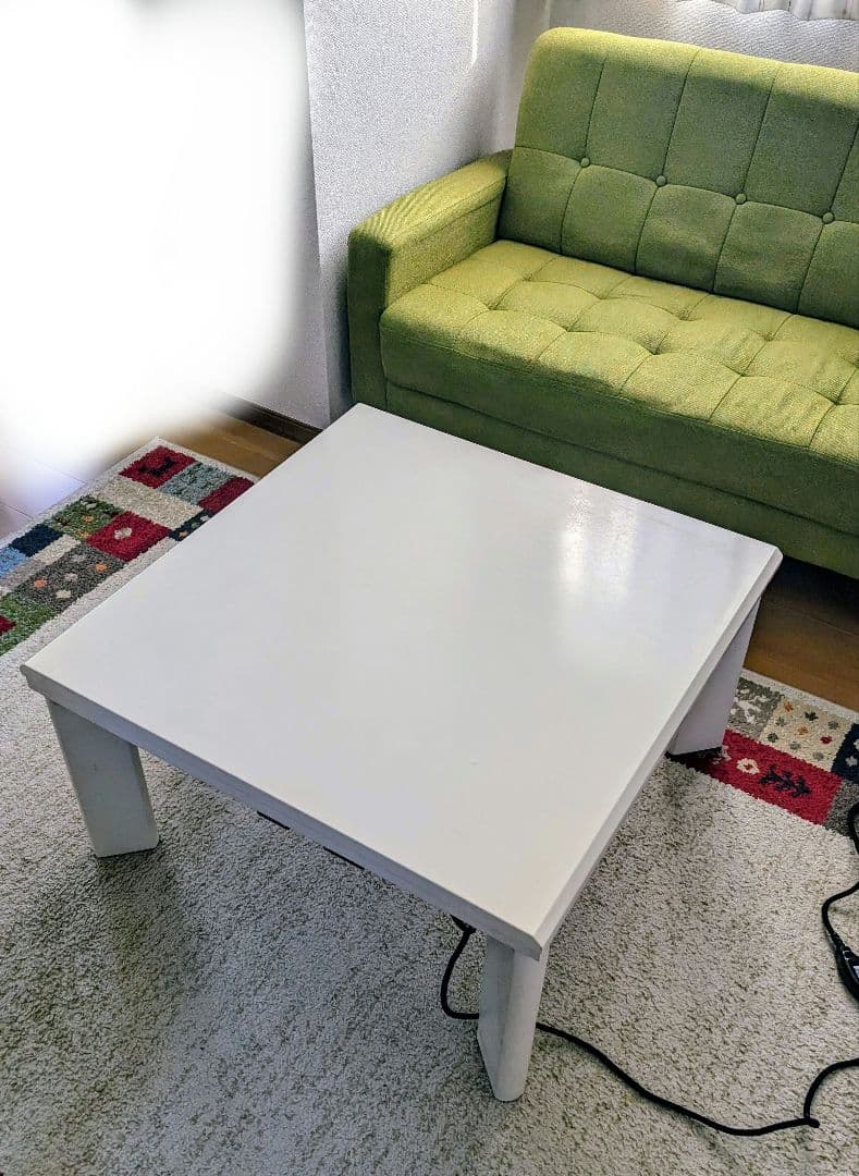 【動作確認済】75cm正方形こたつ フラットヒーター ホワイト