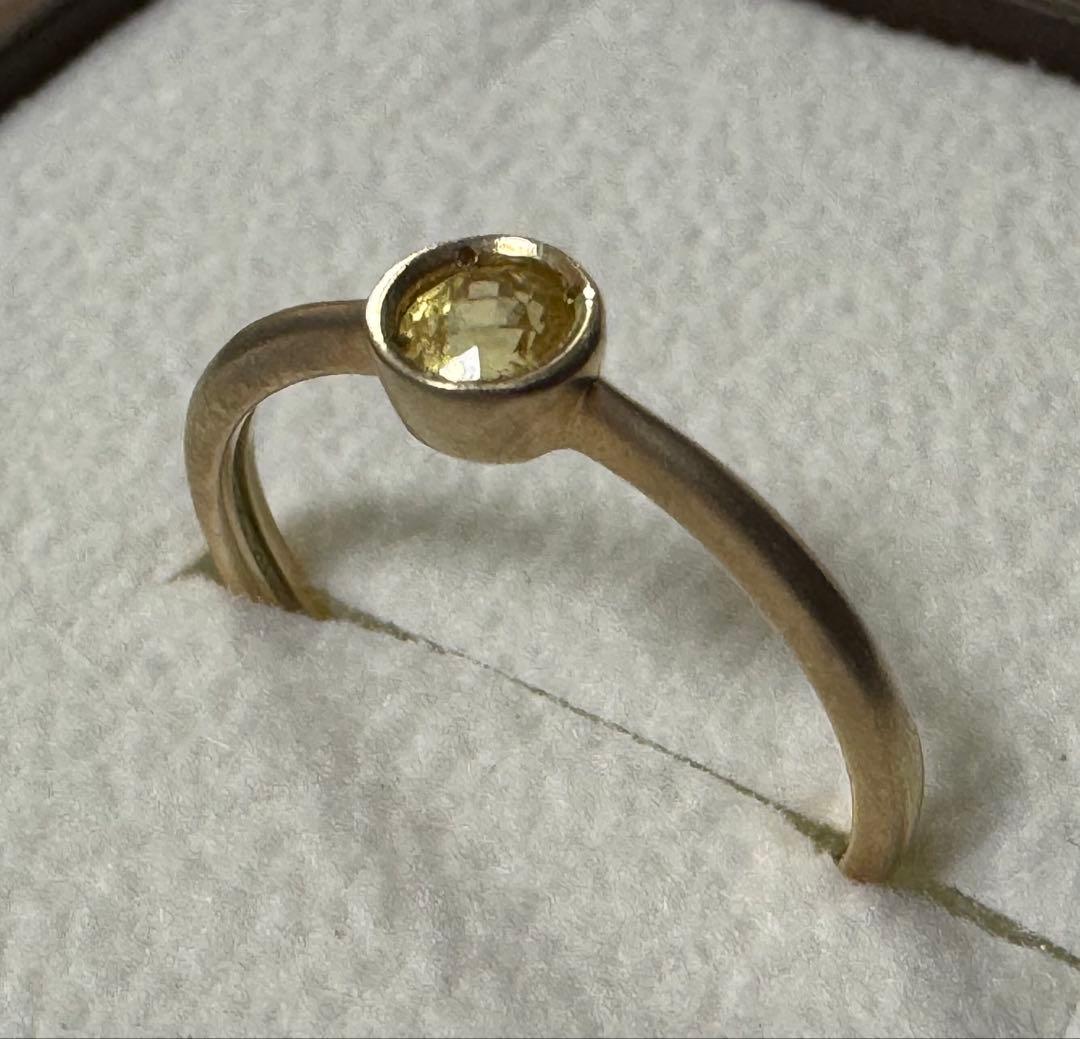 【専用】イエローサファイアリング K10 YG ホーニング仕上げ 7号