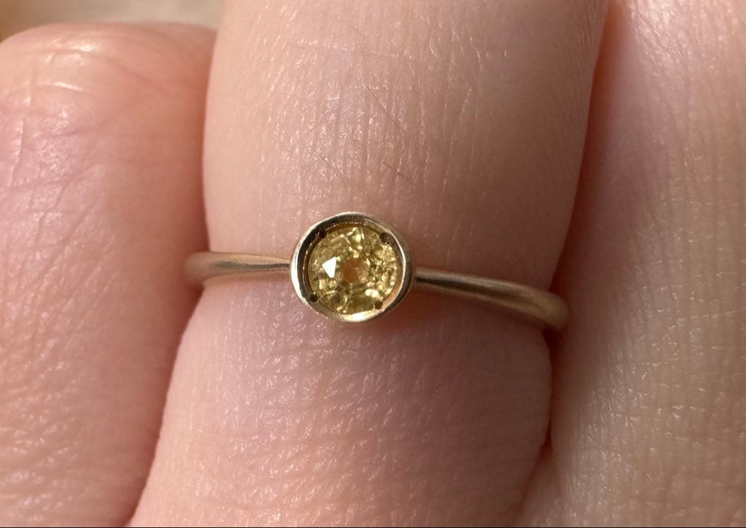 【専用】イエローサファイアリング K10 YG ホーニング仕上げ 7号