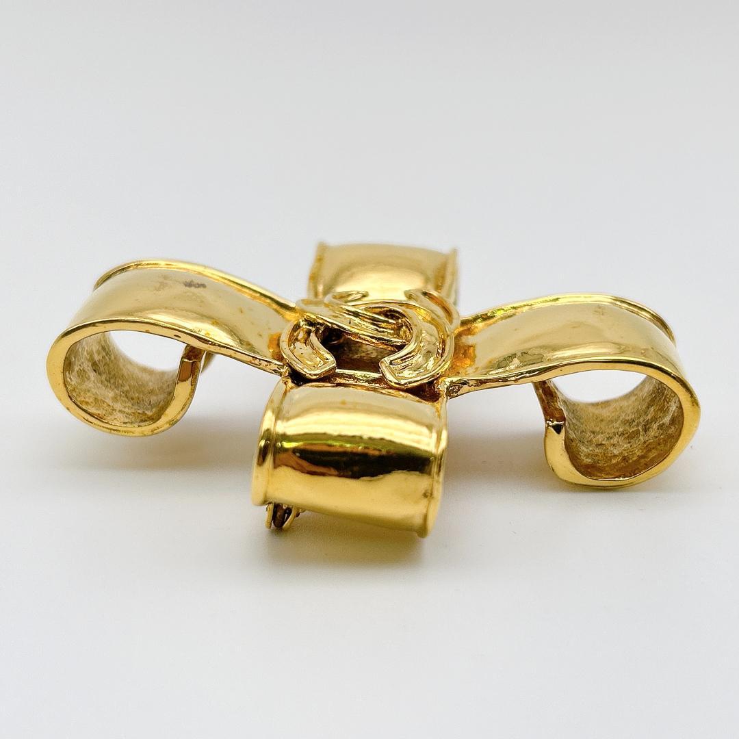 【鑑定済み！】シャネル ヴィンテージ ブローチ リボン ココマーク CHANEL