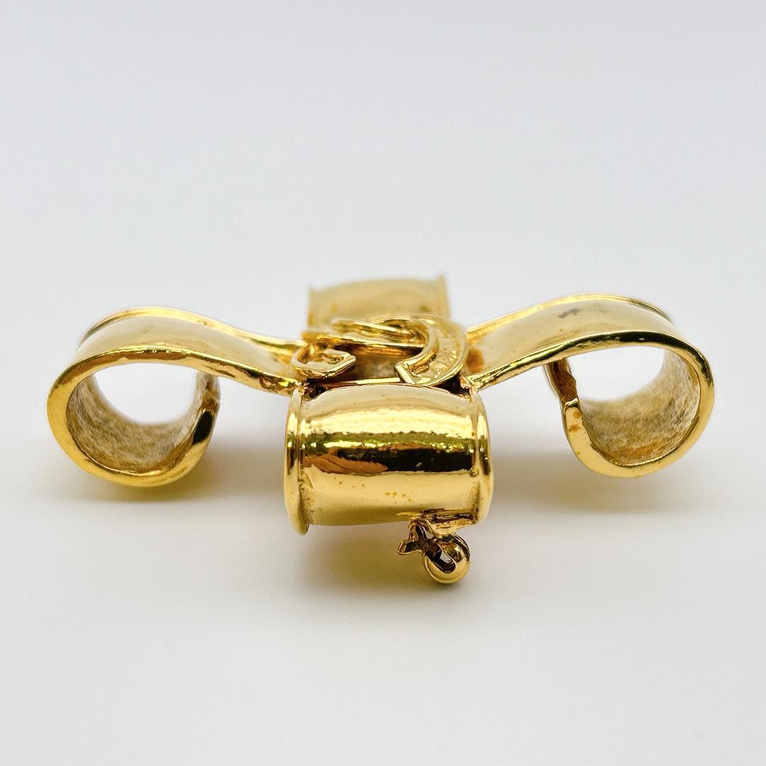 【鑑定済み！】シャネル ヴィンテージ ブローチ リボン ココマーク CHANEL