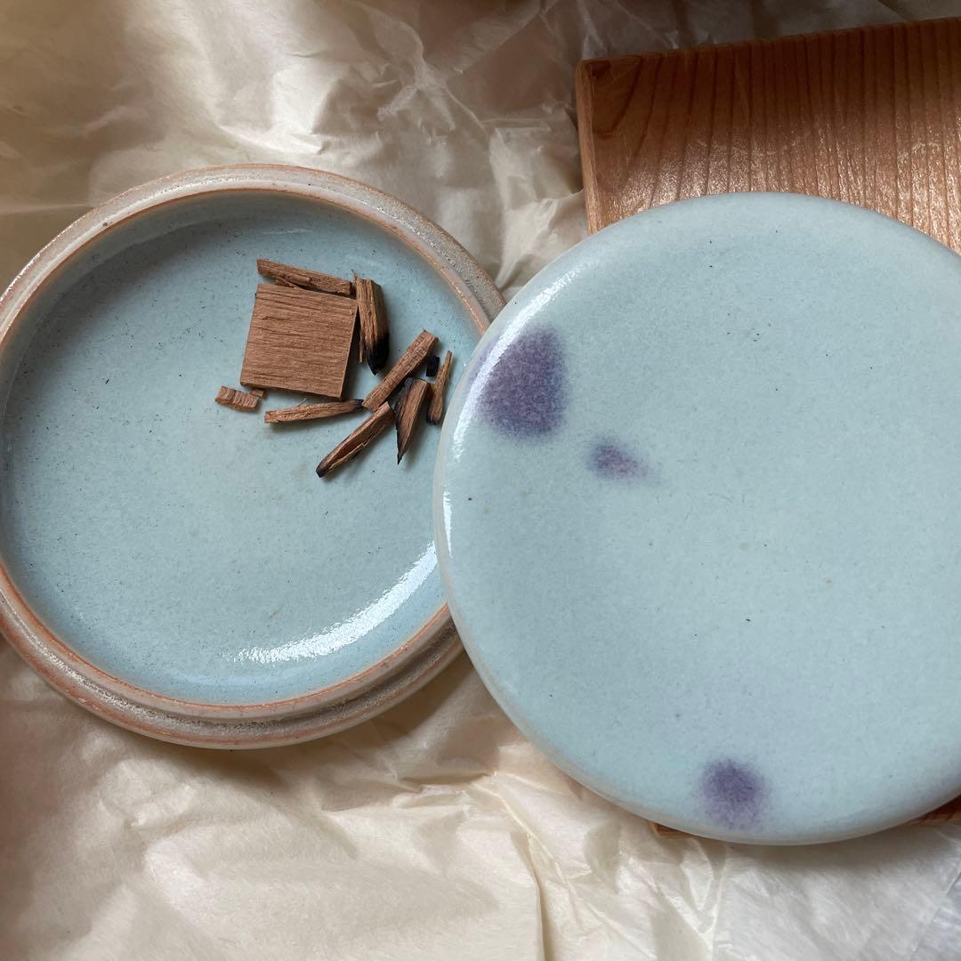 月山鼓窯　鈞窯香合　岩坂直