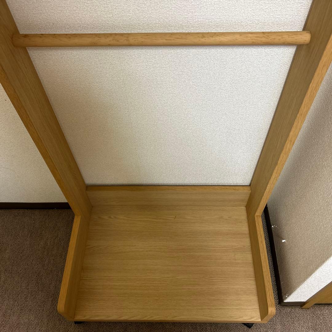 【最終価格】ナチュラル木製ハンガーラック キャスター付き