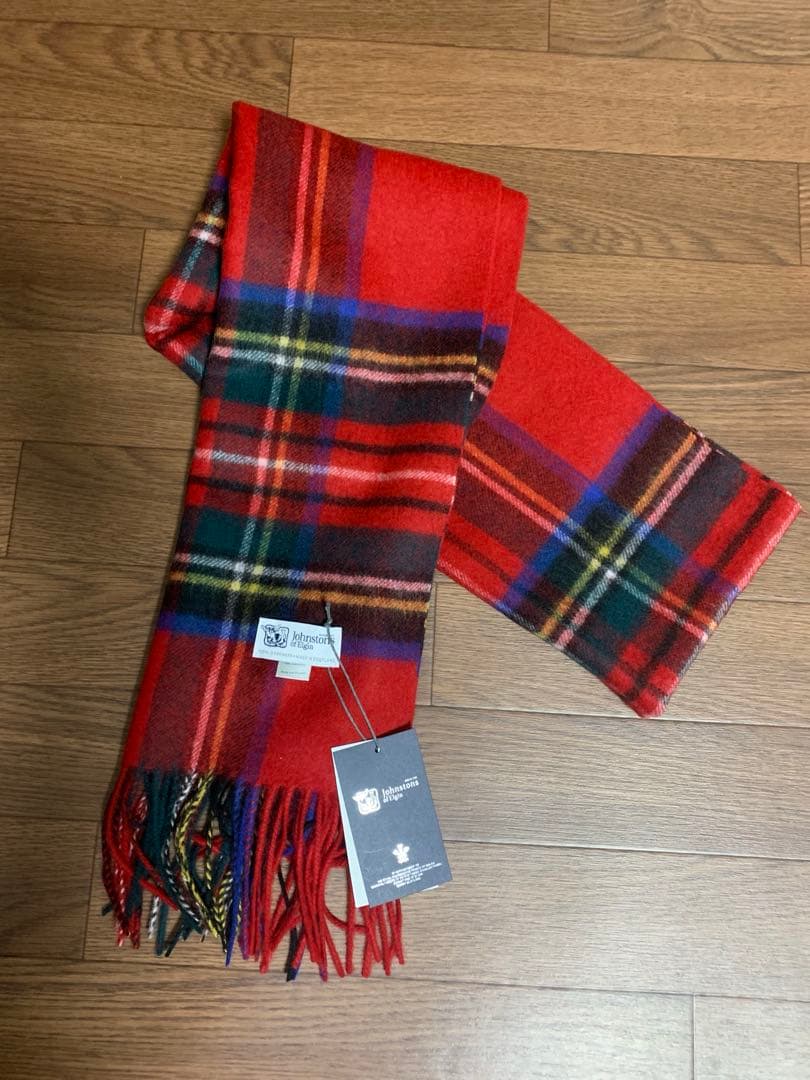 h*n様 中判ジョンストンズ カシミヤ 100%マフラー ストール ロイヤルスチ