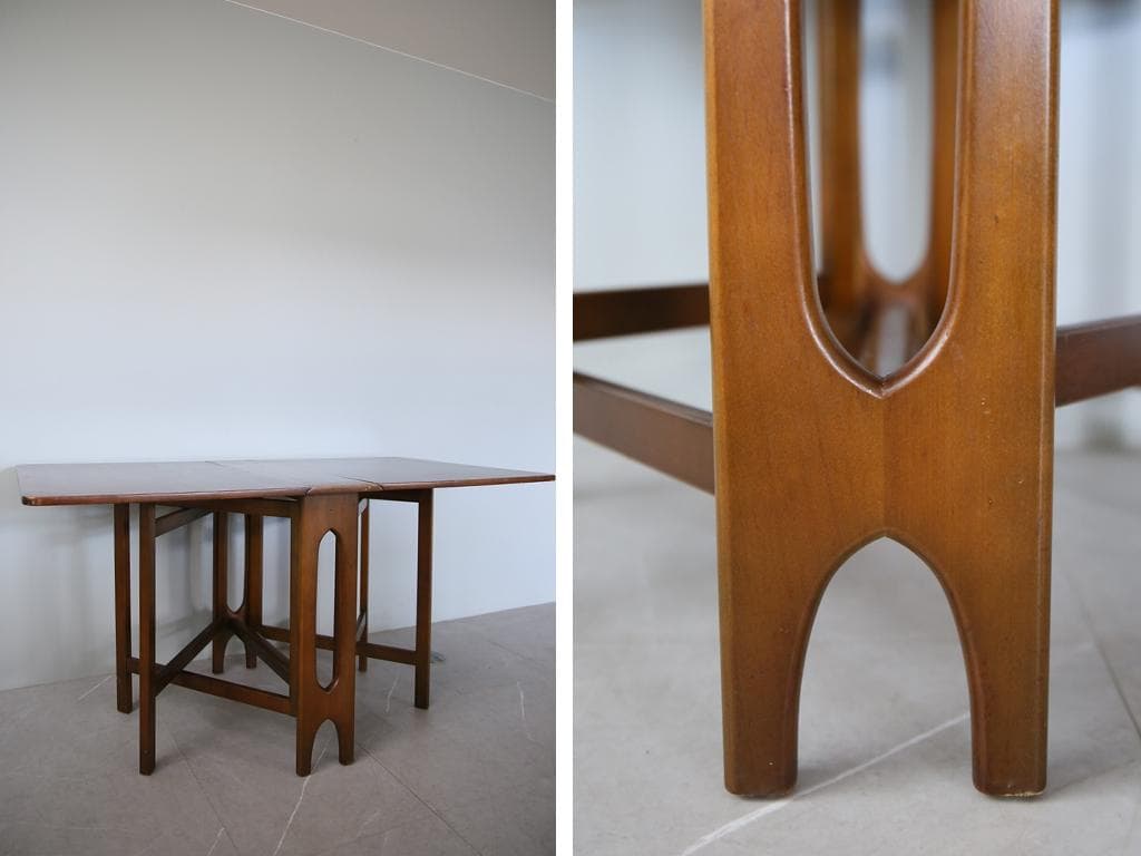 英国アンティーク木製ゲートレッグテーブル/ダイニング机バタフライ(91-99)