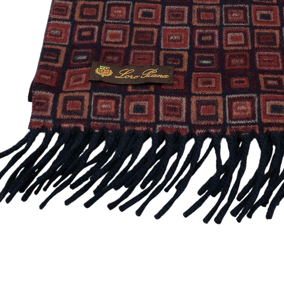美品◎カシミア100%◎Loro Piana マフラー 総柄 リバーシブル