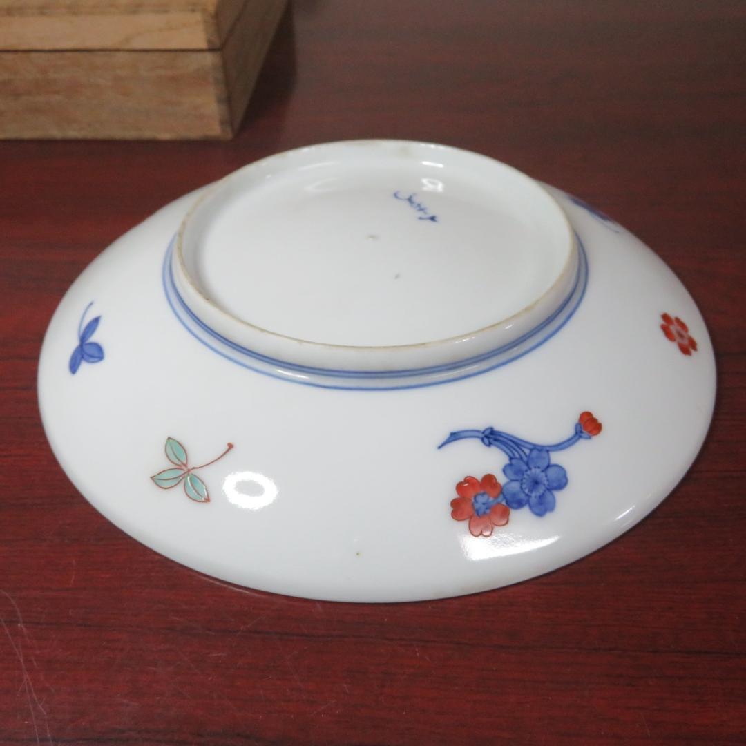 今右衛門 飾り皿 額皿 花文 大皿 染錦 色絵 共箱 蓋割れ