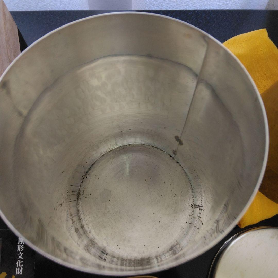 玉川堂　茶筒・茶匙【亀甲文】鋲打　銅器