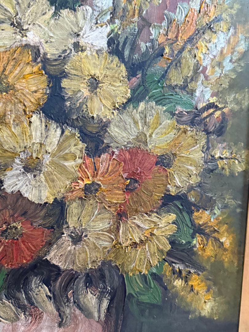 フランス　近代絵画の父　Paul Uzzano 花瓶に生けた花　模写F10サイズ