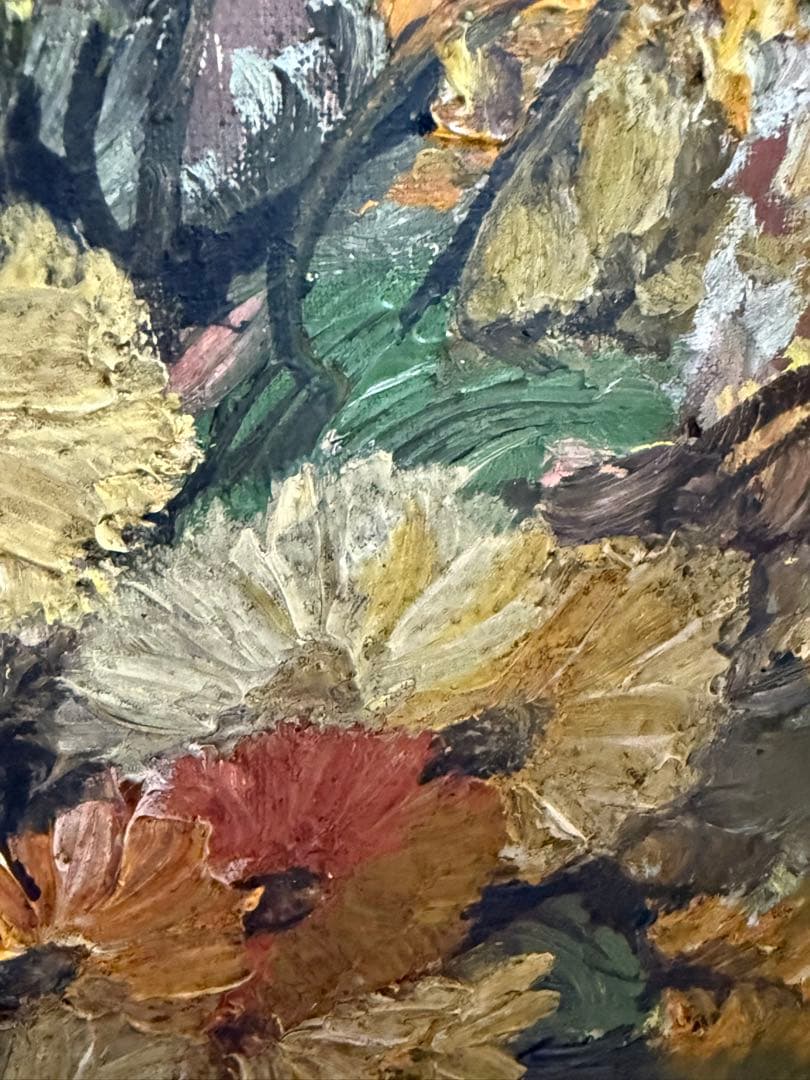 フランス　近代絵画の父　Paul Uzzano 花瓶に生けた花　模写F10サイズ