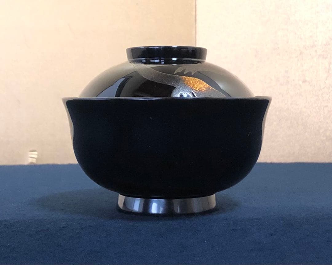 《レ》輪島塗 日の出松蒔絵 吸物椀5客 光峯作 哲舟作 共箱　251104う3