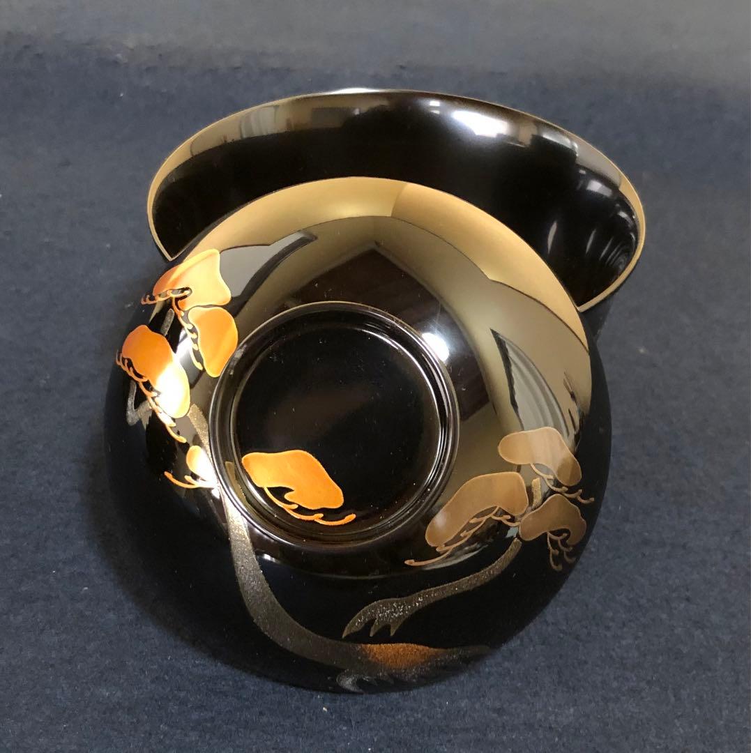 《レ》輪島塗 日の出松蒔絵 吸物椀5客 光峯作 哲舟作 共箱　251104う3