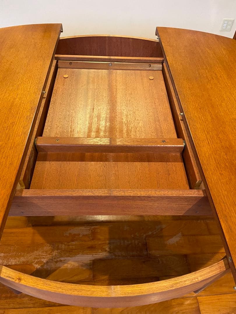 G-PLAN チーク　ラウンドダイニングテーブル　丸テーブルとオーバル2ウェイ