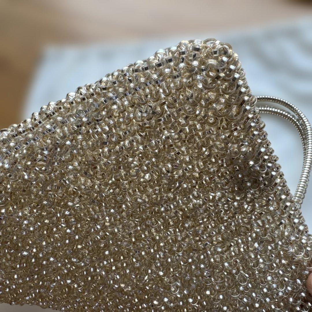 アンテプリマワイヤーバッグスタンダード スクエア ラージ シルバーゴールド