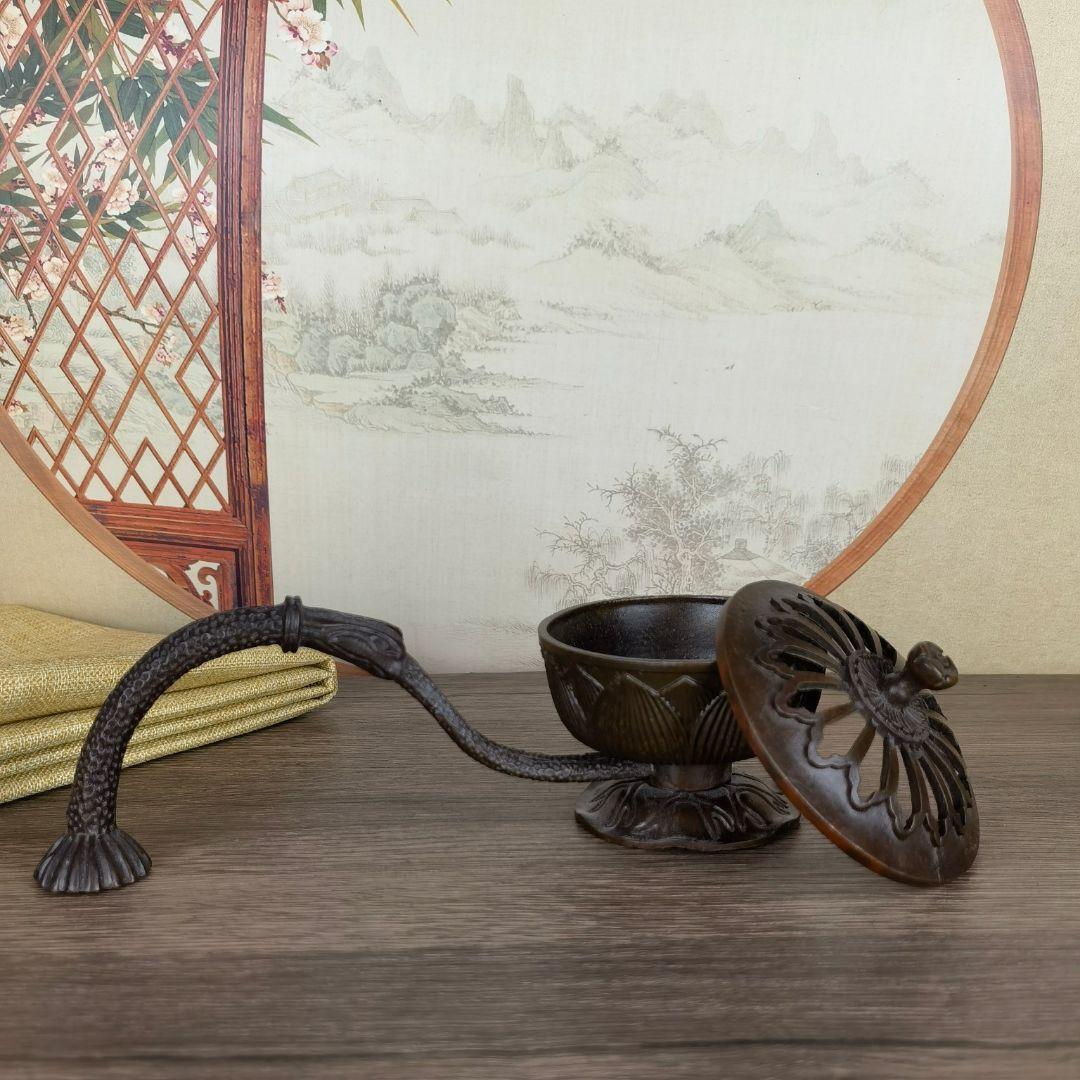 蓮華炉 置件 香炉 盤香炉 手把炉 香道具 装飾品 工芸品 美術品