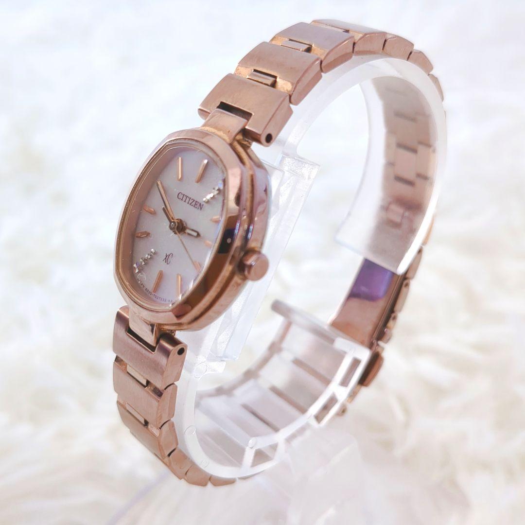 美品✨️シチズン　電波ソーラー腕時計 クロスシー xC ピンクゴールド