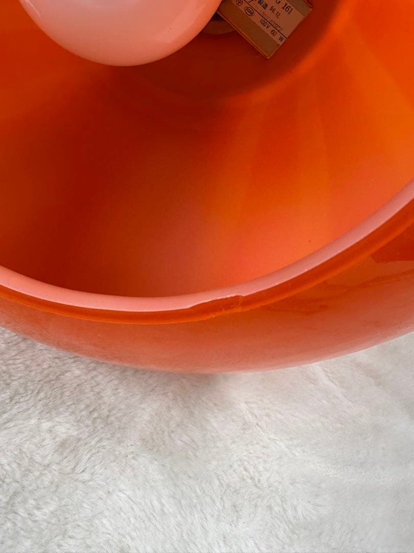 昭和レトロ　ペンダントライト　ガラス製　縞模様　岩崎電気　レトロライト