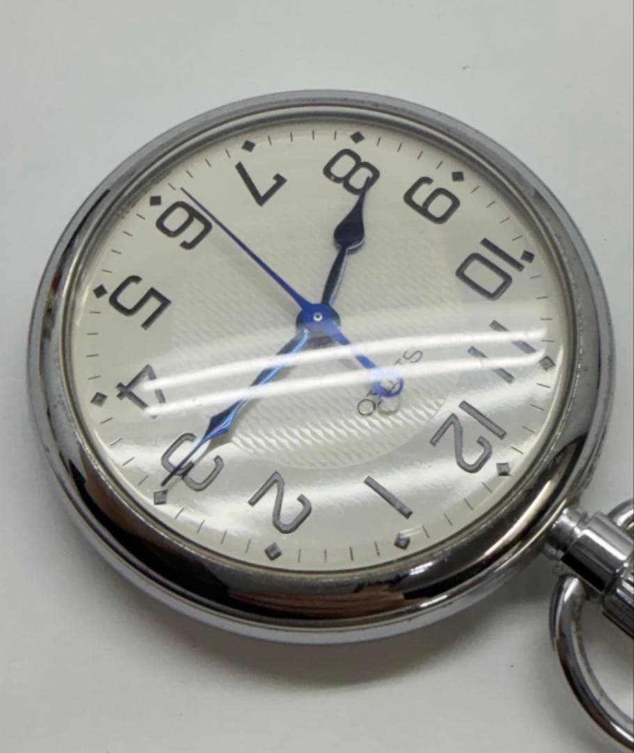 B*ン様 セイコー　懐中時計　クオーツ　廣瀬商会１００周年　鉄道時計　青針　稼働