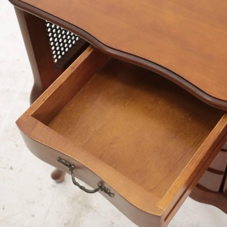 値下イタリア製クラシカル家具 猫脚 籐編み コンソールテーブル チェスト 飾り台