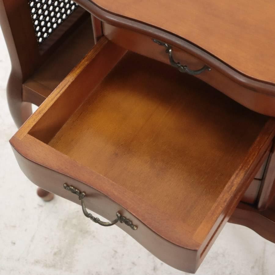 値下イタリア製クラシカル家具 猫脚 籐編み コンソールテーブル チェスト 飾り台