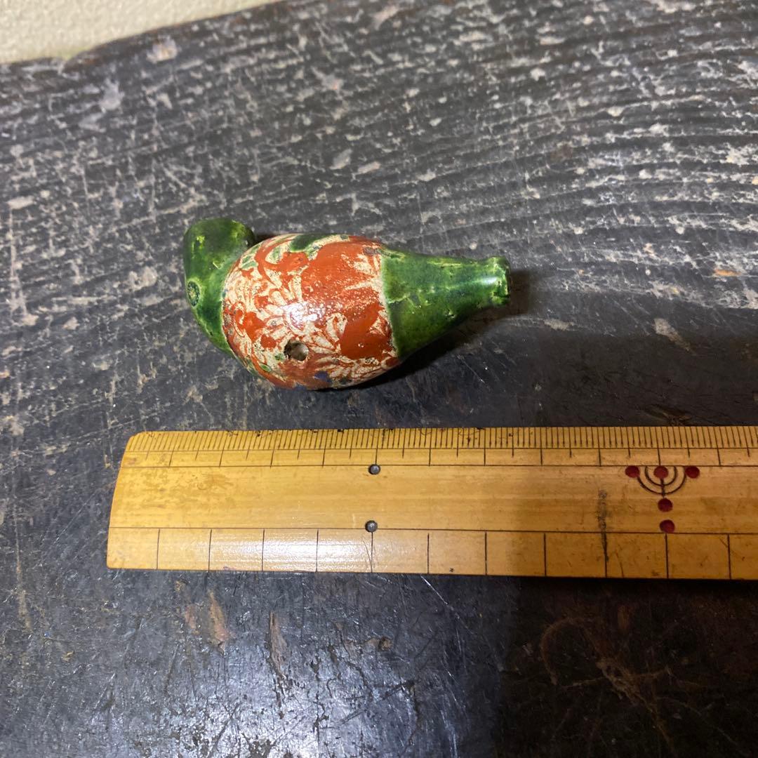 古清水焼　珍品キセル型根付