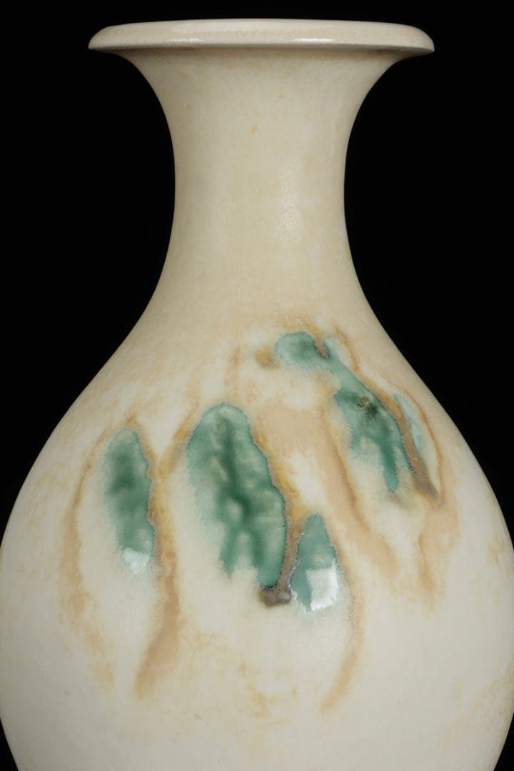 日展参与 【土肥刀泉】 琅瓷草花文花瓶 花器 壺 共箱 栞付 古美術品 骨董品