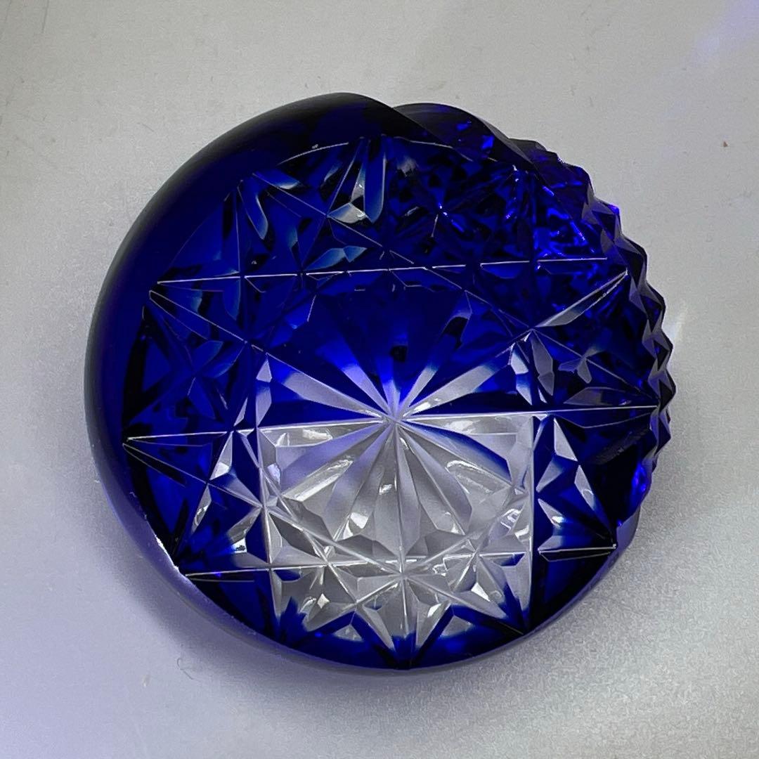 薩摩ガラス 工芸作 「薩摩の雫」 共箱 213g 東キ7-1130☆2F タニチ