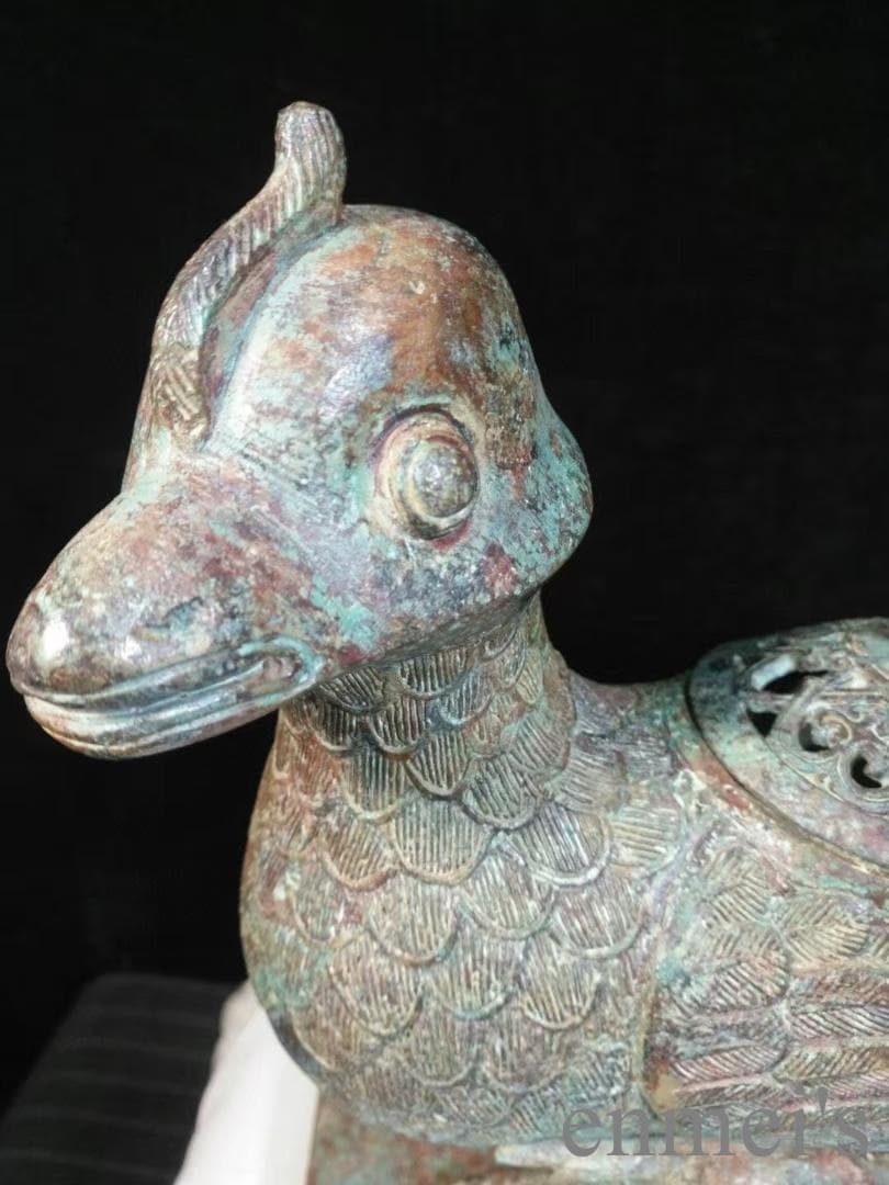 中国古美術 西周 青銅器 天鶏尊 禮器 酒器 神鳥造形 吉祥文様 古美術 旧蔵收