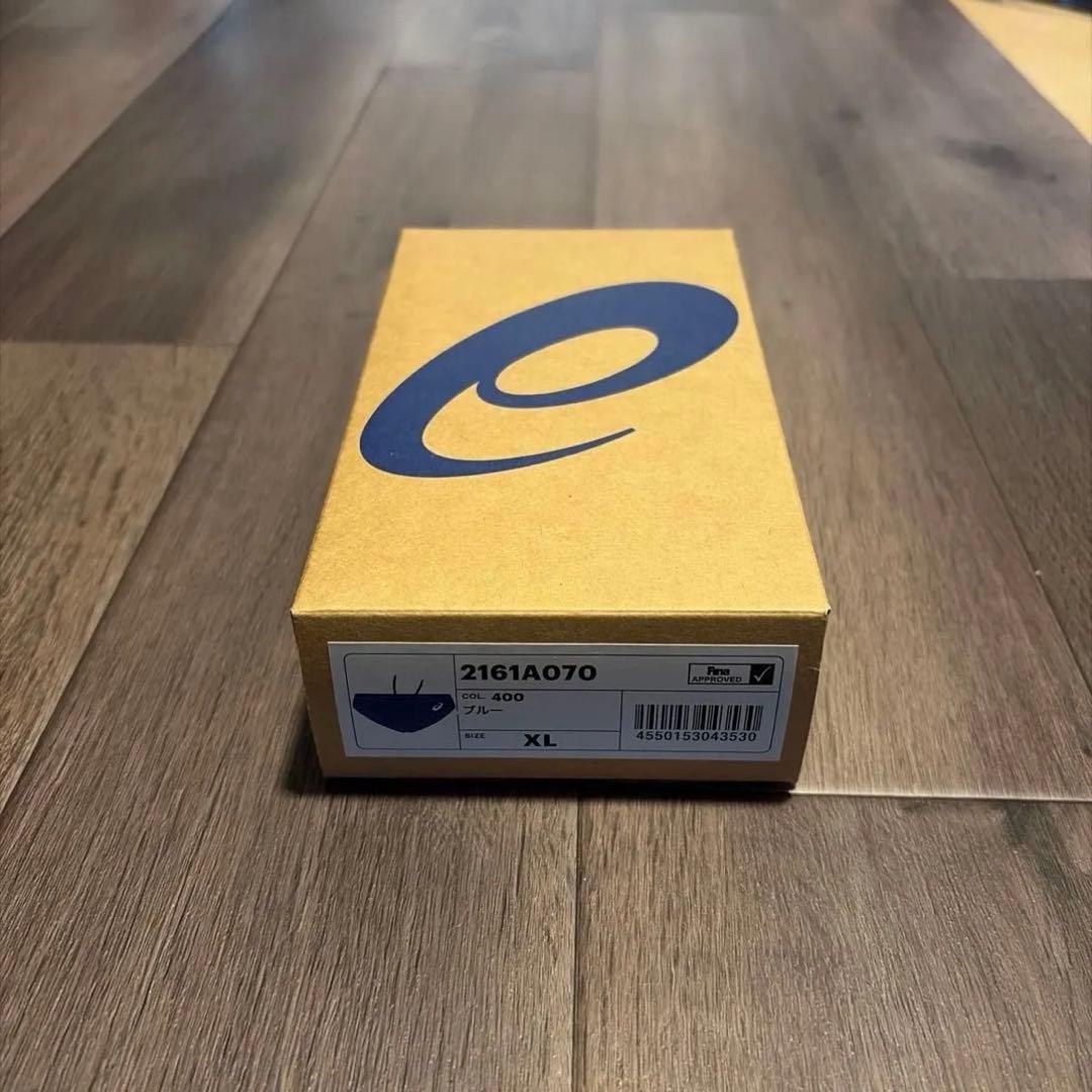 新品 asics blue 競パン Vパンブーメラン 光沢 XL