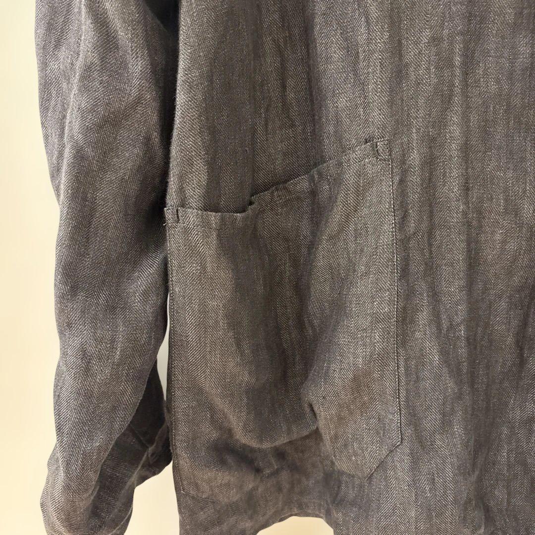 K*A様 COMOLI ピッコロ リネン ヘリンボーン スタンドカラー チャコー