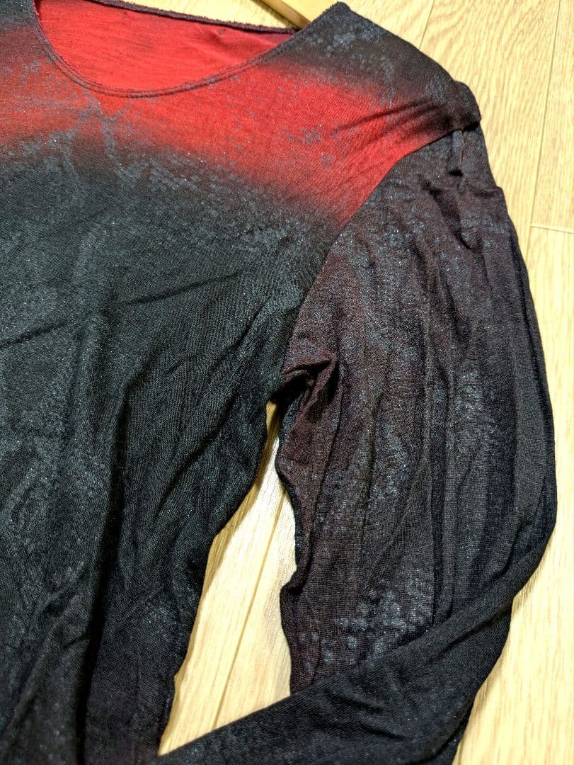 14th Addiction 長袖カットソー レッド 赤 ブラック 黒 スネーク