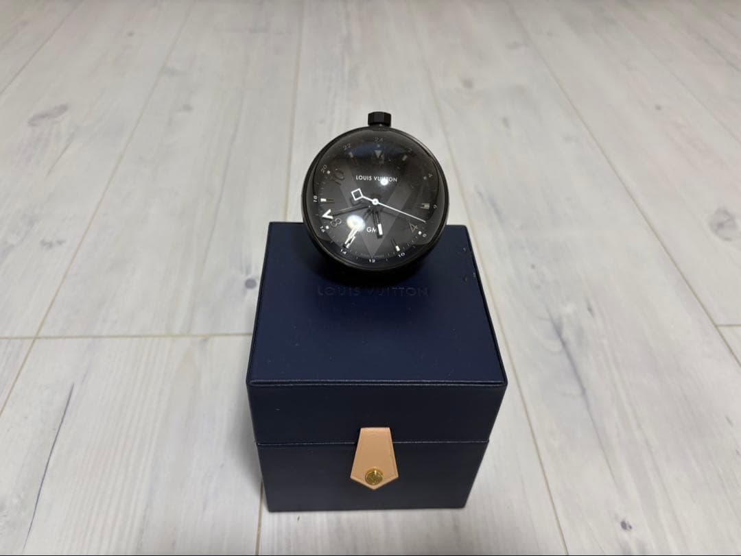 【希少品】 ヴィトン Q1Q000 タンブール GMT 置き時計