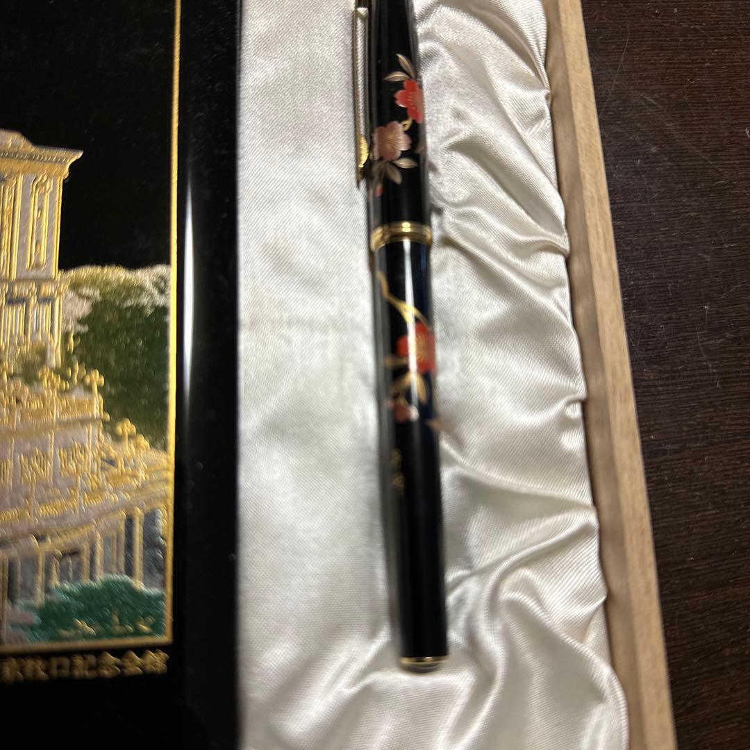 プラチナ万年筆　昇峰　蒔絵様14K電話帳　木箱入り美品