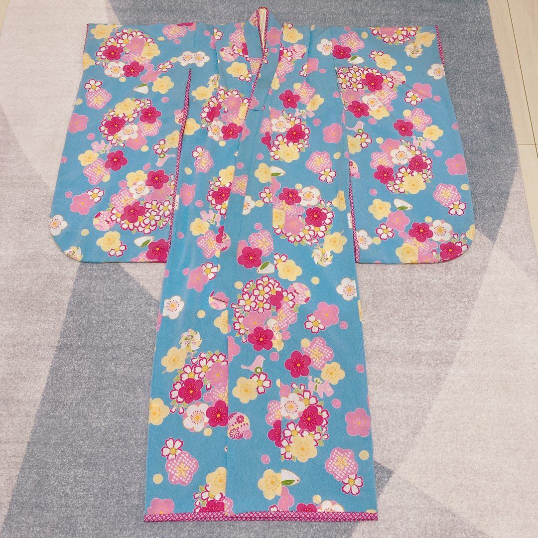 七五三 7歳 JAPAN STYLE 着物 作り帯 小物 セット 水色 ブランド