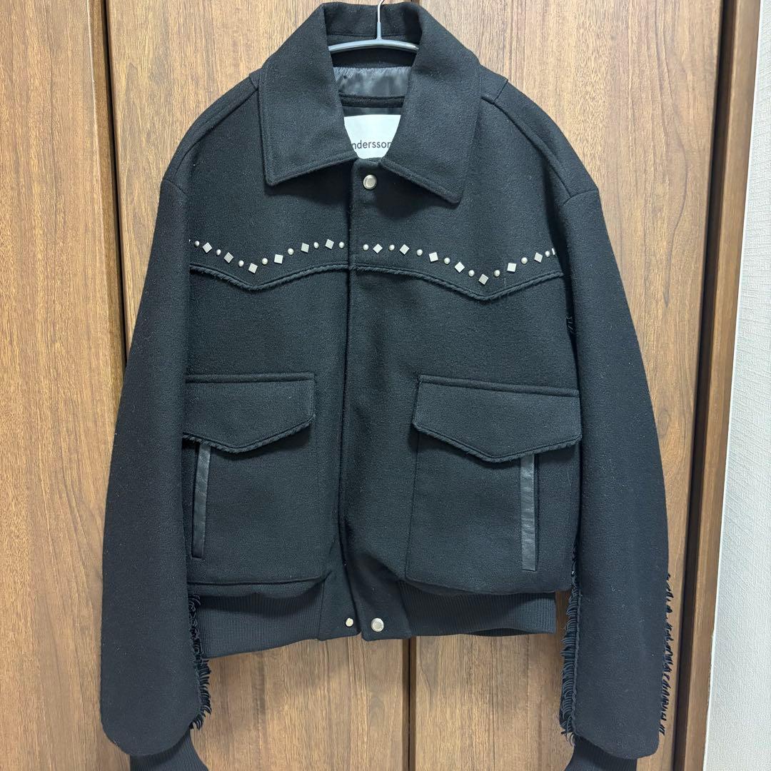 andersson bell スタッズ ウールウエスタンジャケット 黒
