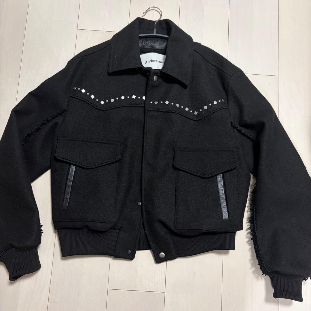 andersson bell スタッズ ウールウエスタンジャケット 黒