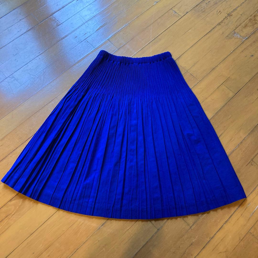 ISSEY MIYAKE プリーツスカート 青　2