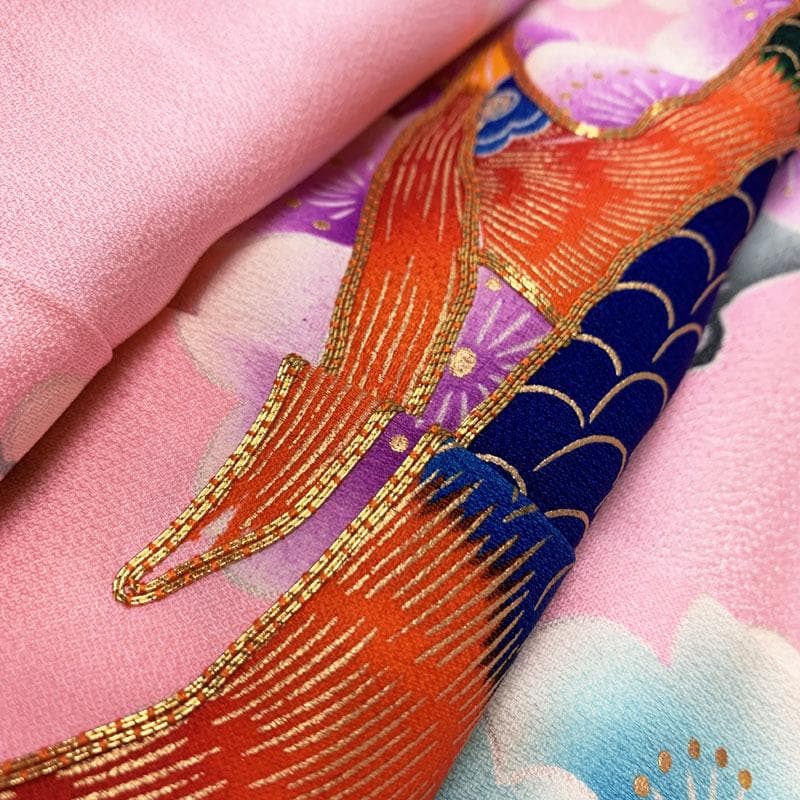 504w3☆引き振袖 掛下 比翼 孔雀 金駒刺繍 金彩☆美品 結婚式 舞台衣装