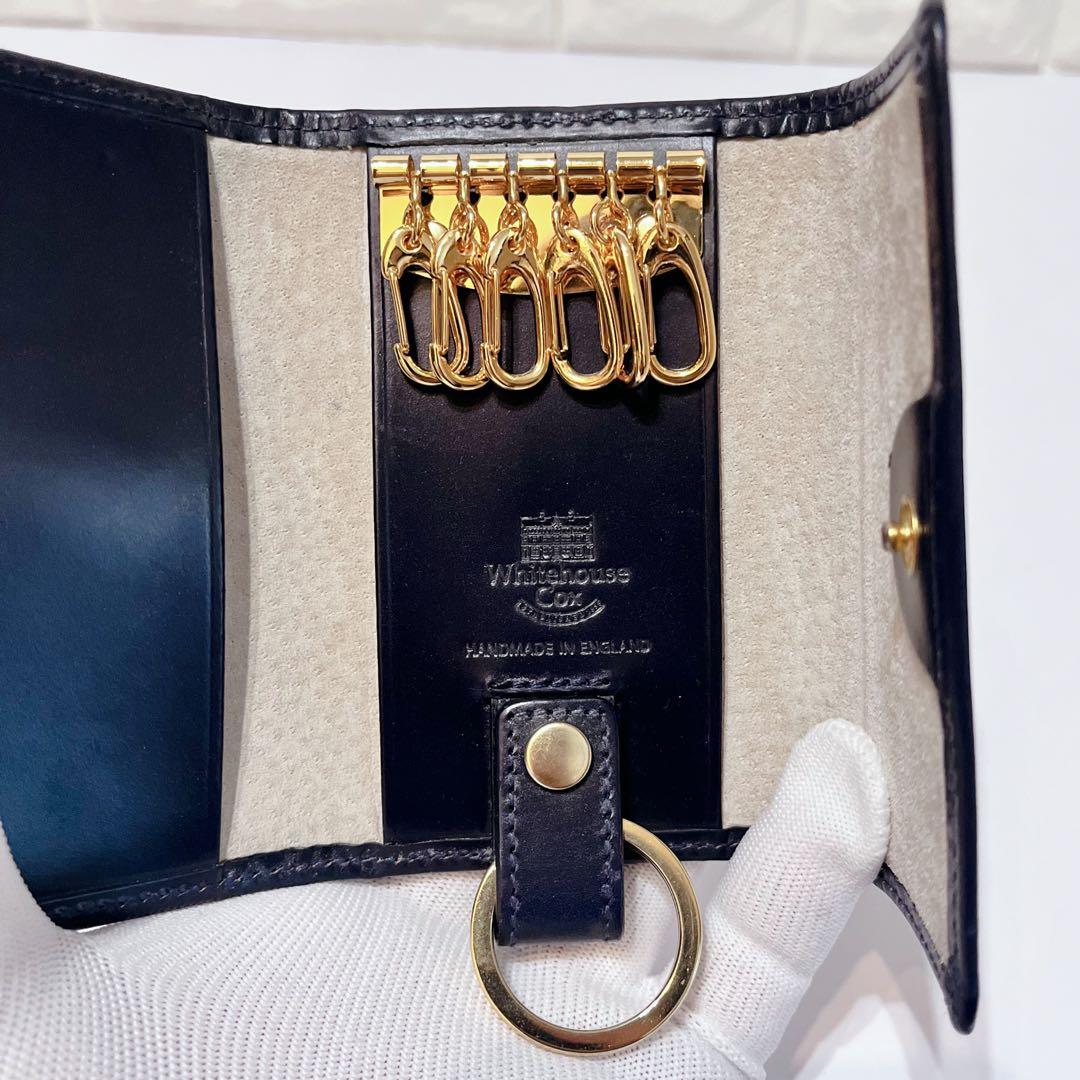 【未使用級】WhitehouseCox レザー 6蓮 キーケース キーリング付