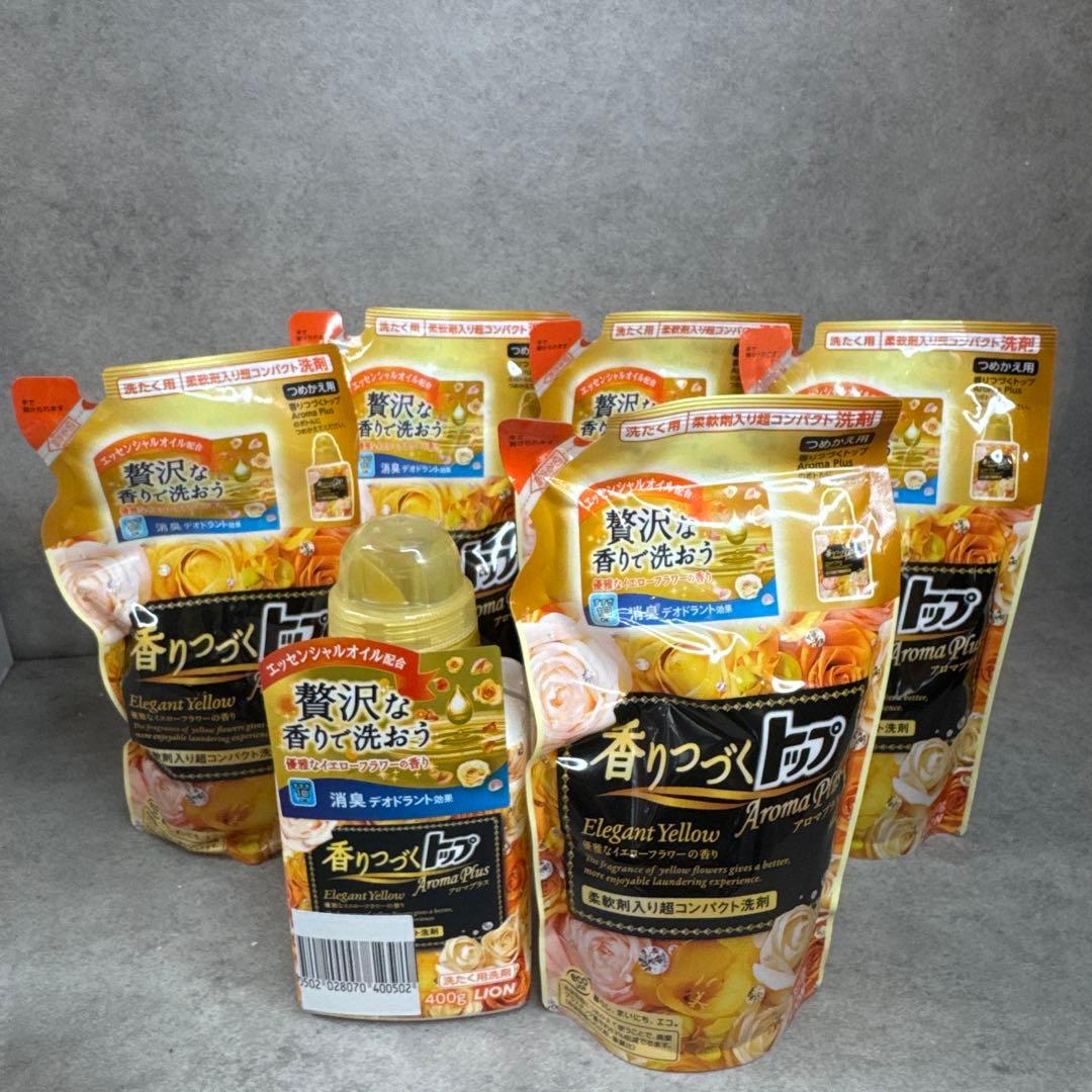 新品未開封！ライオン　香りつづく トップ　イエローフラワー　詰め替え5 本体1