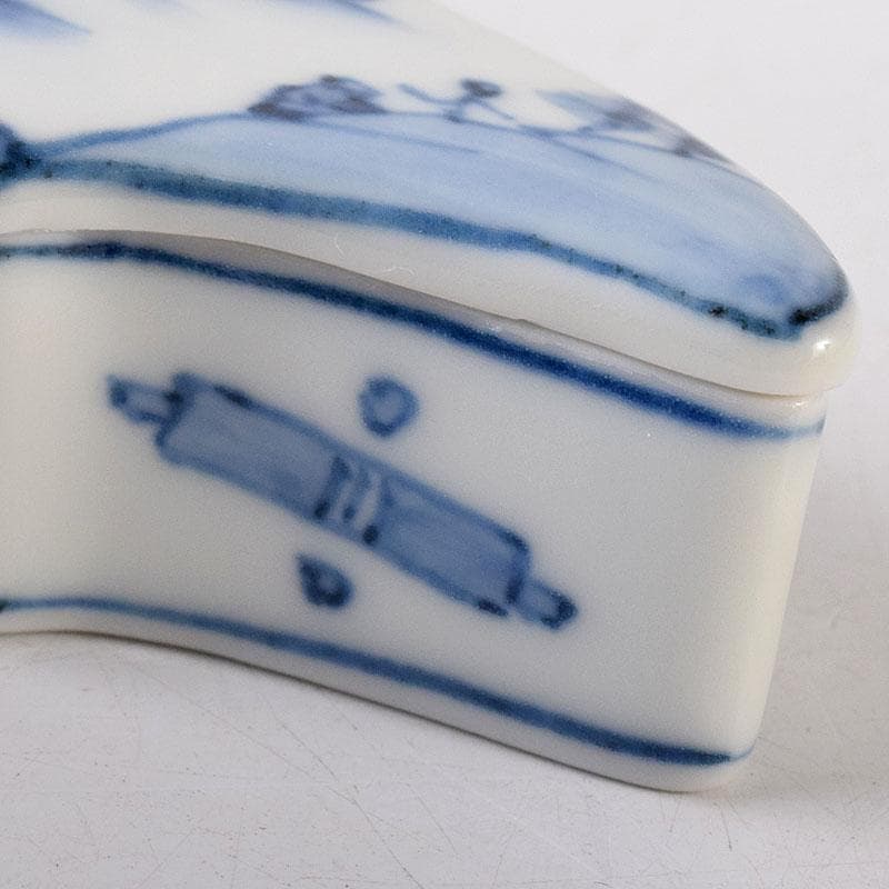 茶道具　西村徳泉造　古染付写　丁字香合　共布共箱　C　8173