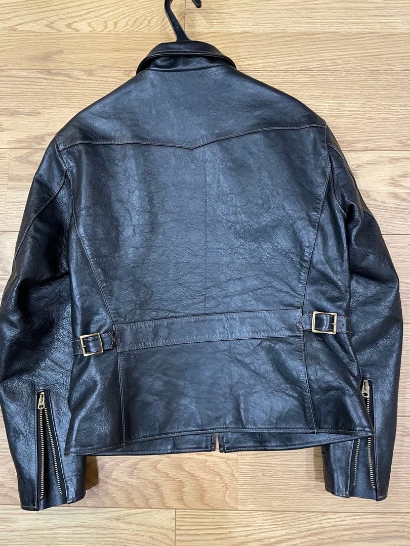 【ジミー】フラットヘッド 革ジャン シングルライダース L 40 黒