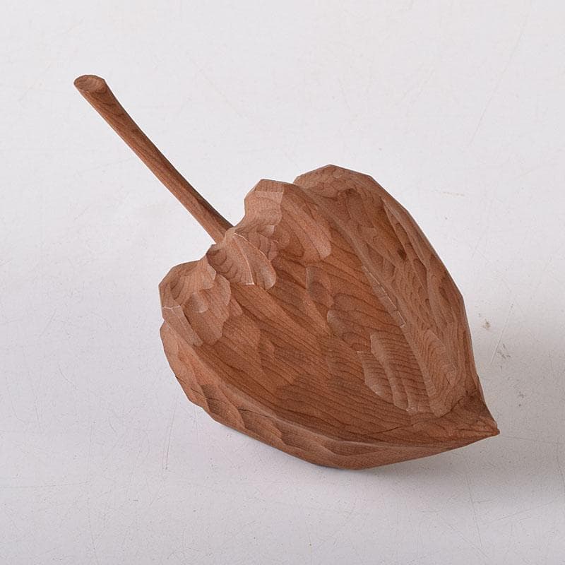 ぽぽっち　津田亮友造　飛騨高山　一位一刀彫ほおずき香合　共箱　V　7904