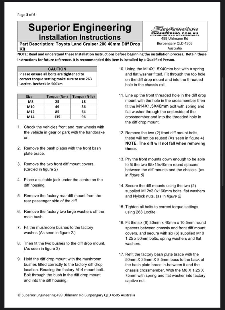 Superior Engineering ランクル200 40mm デフダウン