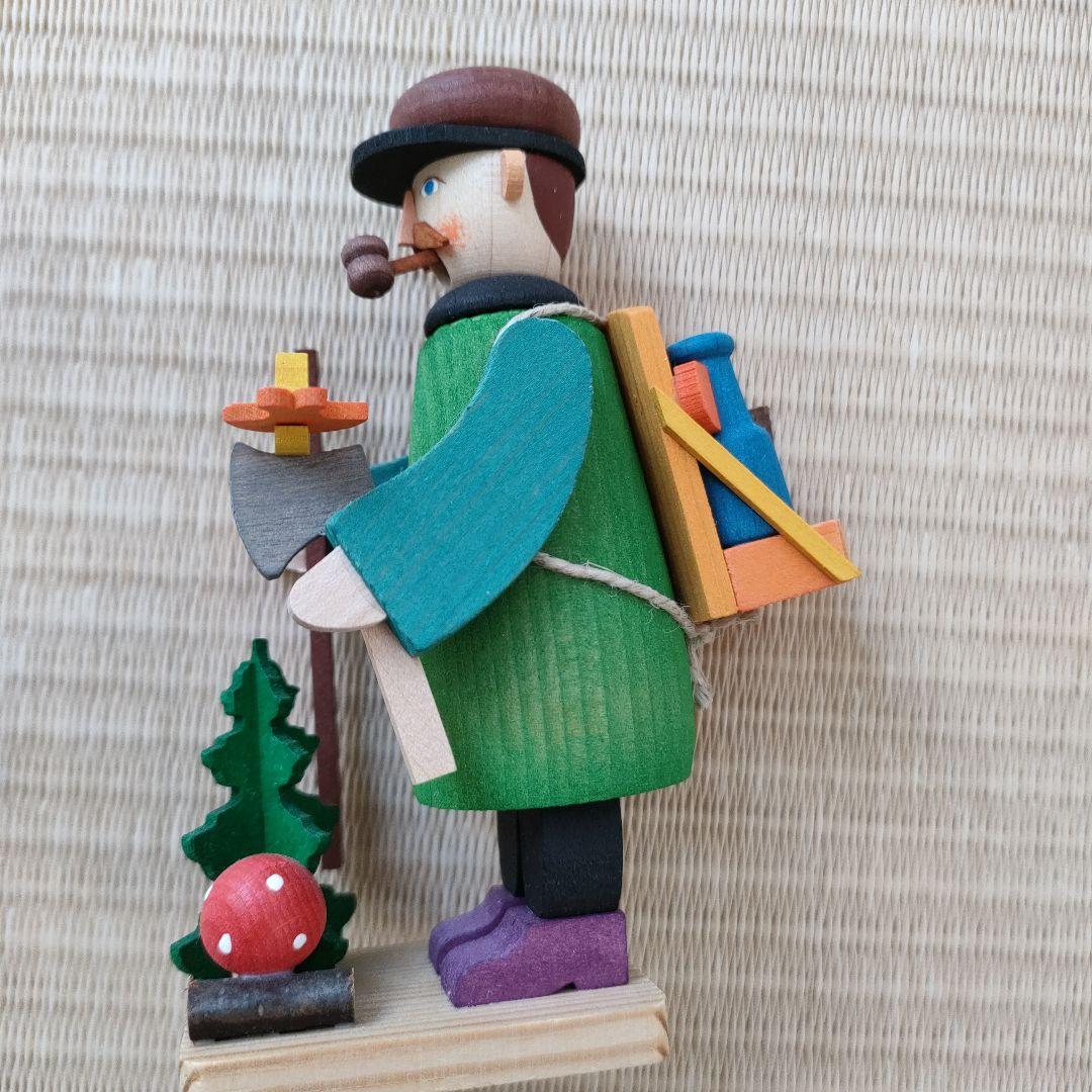 ドイツ　グラウプナー社　煙出し人形　 お香　木こり　木のおもちゃ　ドイツ製